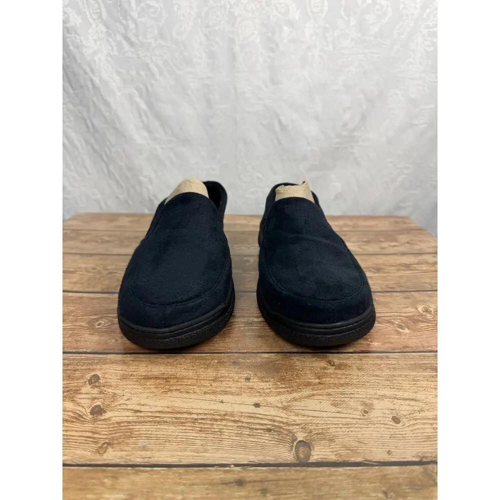 Dearfoams Men's Slippers Size 9-10 Navy Blue Slip On Memory Foam Casual Shoes